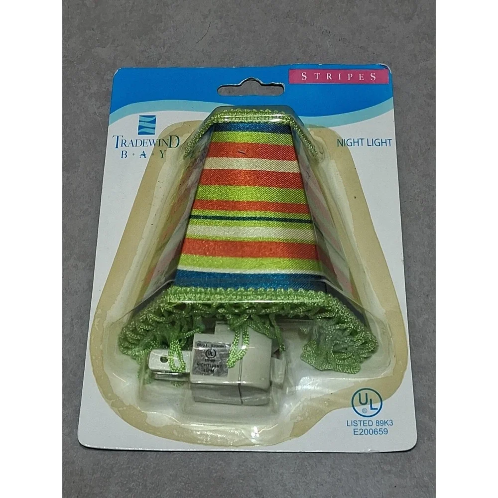 Vintage Tradewind Bay Plug In Groovy Night Light With Green Red n Yellow Stripes